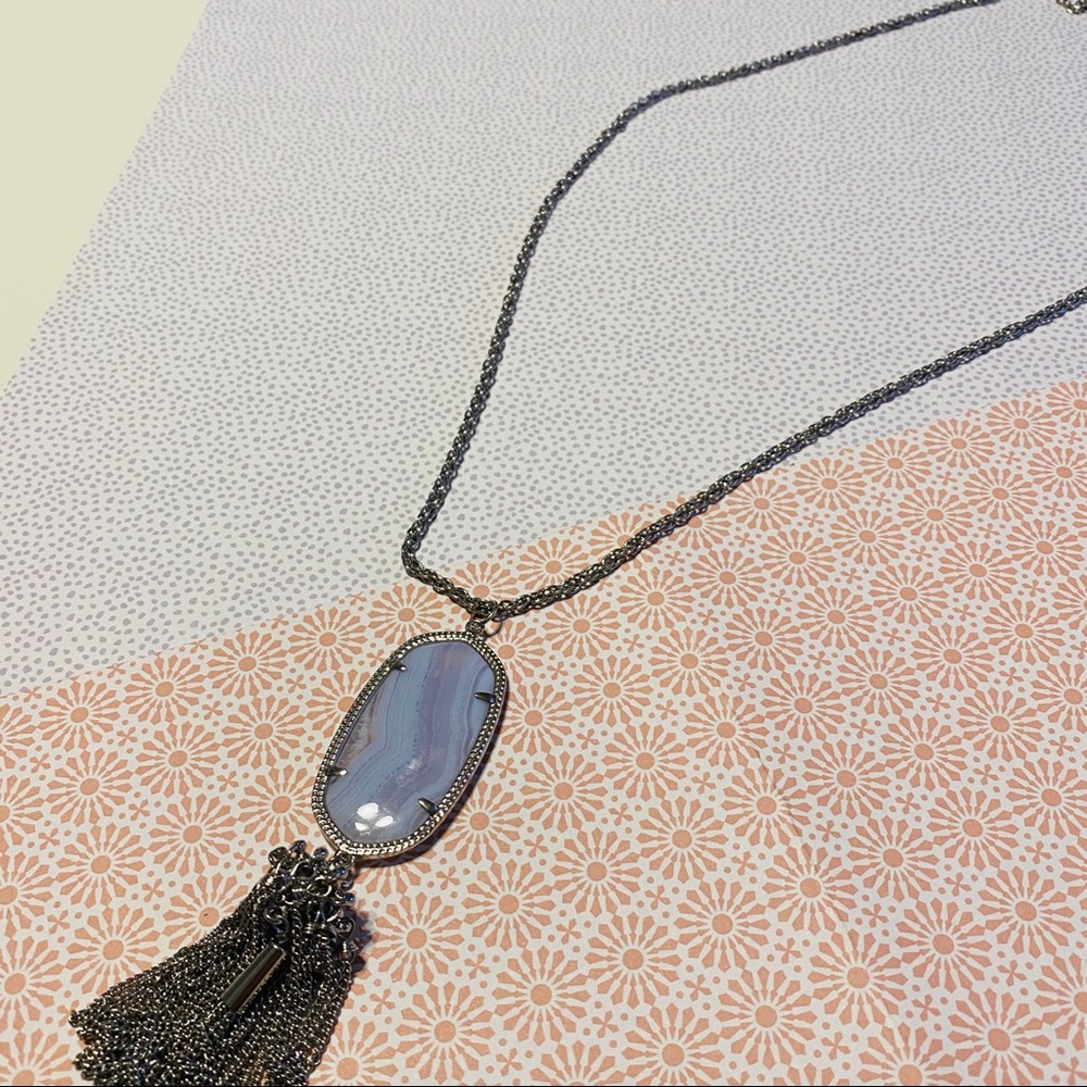 Kendra Scott Rayne Necklace in Blue Lace Agate